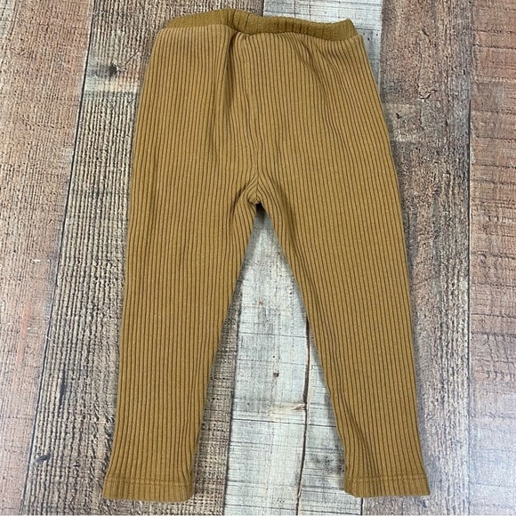 Zara 18-24 Months Star Ribbed Boho Mustard Embroidered Leggings Pants - Picture 2 of 6